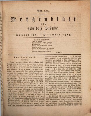 Morgenblatt für gebildete Stände Samstag 6. Dezember 1823