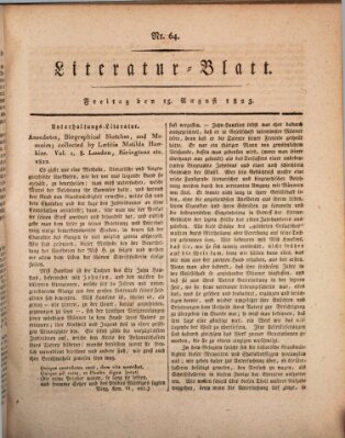 Morgenblatt für gebildete Stände Freitag 15. August 1823