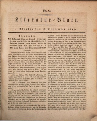 Morgenblatt für gebildete Stände Dienstag 16. September 1823