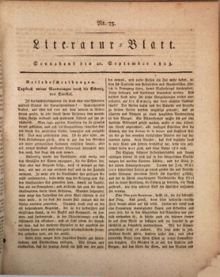 Morgenblatt für gebildete Stände Samstag 20. September 1823