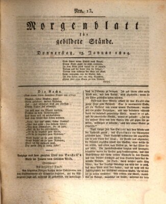 Morgenblatt für gebildete Stände Donnerstag 15. Januar 1824