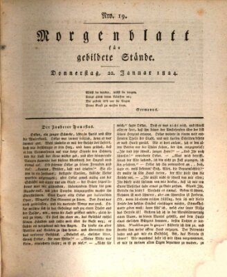 Morgenblatt für gebildete Stände Donnerstag 22. Januar 1824