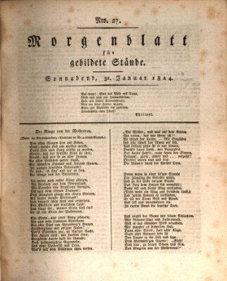 Morgenblatt für gebildete Stände Samstag 31. Januar 1824