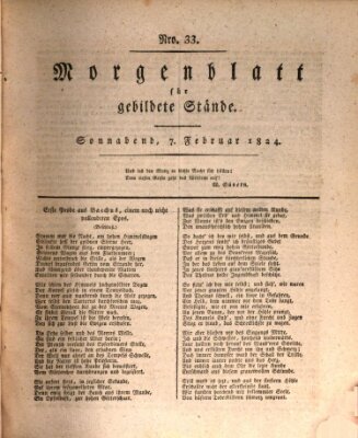 Morgenblatt für gebildete Stände Samstag 7. Februar 1824