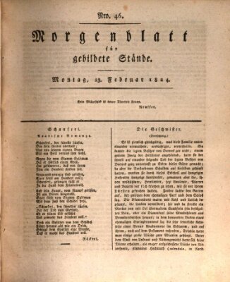 Morgenblatt für gebildete Stände Montag 23. Februar 1824