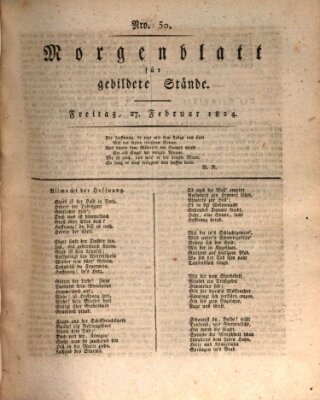 Morgenblatt für gebildete Stände Freitag 27. Februar 1824