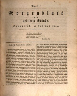 Morgenblatt für gebildete Stände Samstag 28. Februar 1824