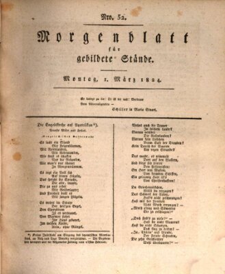 Morgenblatt für gebildete Stände Montag 1. März 1824