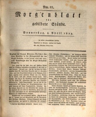 Morgenblatt für gebildete Stände Donnerstag 8. April 1824