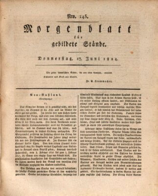 Morgenblatt für gebildete Stände Donnerstag 17. Juni 1824