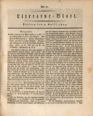 Morgenblatt für gebildete Stände Freitag 2. April 1824