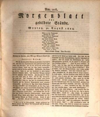 Morgenblatt für gebildete Stände Montag 30. August 1824