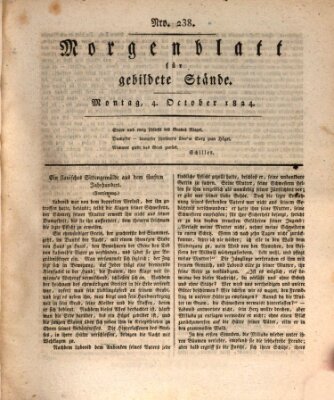 Morgenblatt für gebildete Stände Montag 4. Oktober 1824