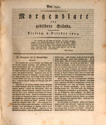 Morgenblatt für gebildete Stände Freitag 8. Oktober 1824