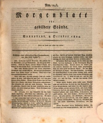 Morgenblatt für gebildete Stände Samstag 9. Oktober 1824