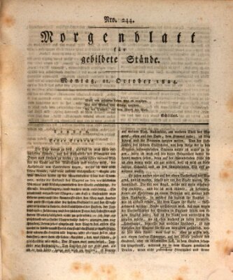 Morgenblatt für gebildete Stände Montag 11. Oktober 1824