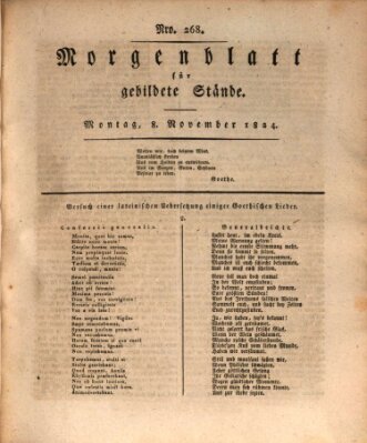 Morgenblatt für gebildete Stände Montag 8. November 1824