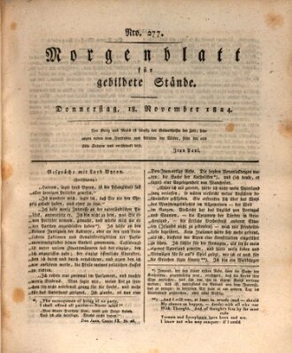 Morgenblatt für gebildete Stände Donnerstag 18. November 1824