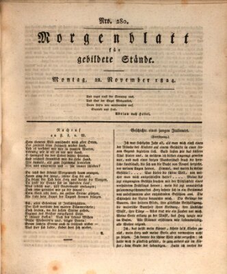 Morgenblatt für gebildete Stände Montag 22. November 1824