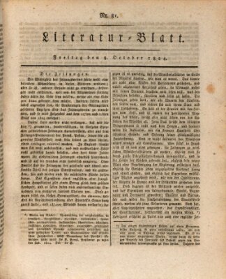 Morgenblatt für gebildete Stände Freitag 8. Oktober 1824