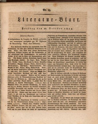 Morgenblatt für gebildete Stände Freitag 22. Oktober 1824