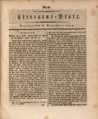 Morgenblatt für gebildete Stände Freitag 12. November 1824