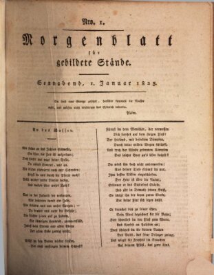 Morgenblatt für gebildete Stände Samstag 1. Januar 1825
