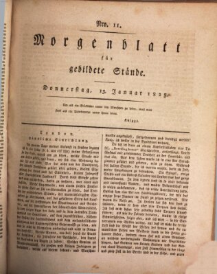 Morgenblatt für gebildete Stände Donnerstag 13. Januar 1825