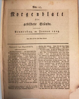 Morgenblatt für gebildete Stände Donnerstag 20. Januar 1825