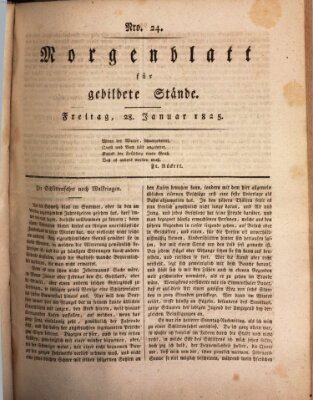 Morgenblatt für gebildete Stände Freitag 28. Januar 1825