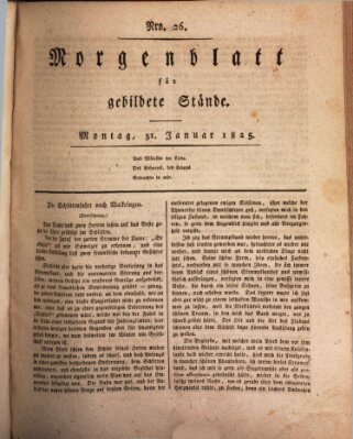 Morgenblatt für gebildete Stände Montag 31. Januar 1825