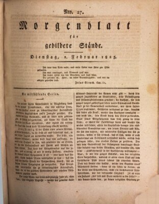 Morgenblatt für gebildete Stände Dienstag 1. Februar 1825