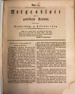 Morgenblatt für gebildete Stände Donnerstag 3. Februar 1825