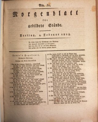 Morgenblatt für gebildete Stände Freitag 4. Februar 1825