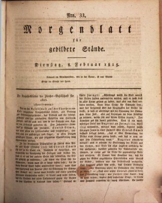 Morgenblatt für gebildete Stände Dienstag 8. Februar 1825