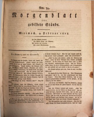 Morgenblatt für gebildete Stände Mittwoch 9. Februar 1825