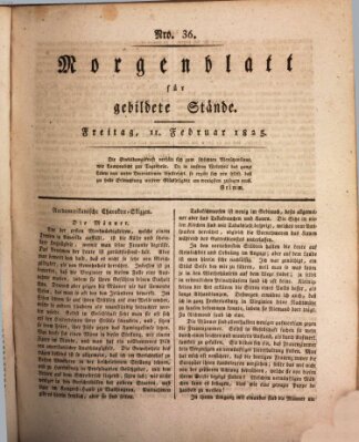 Morgenblatt für gebildete Stände Freitag 11. Februar 1825