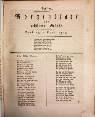 Morgenblatt für gebildete Stände Freitag 1. April 1825