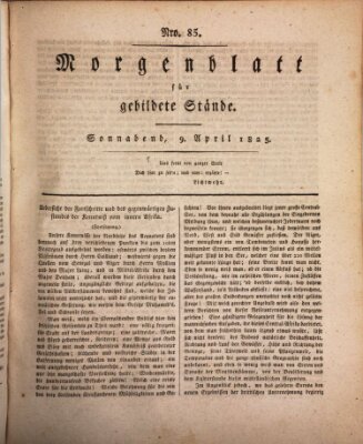 Morgenblatt für gebildete Stände Samstag 9. April 1825