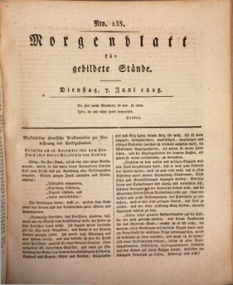 Morgenblatt für gebildete Stände Dienstag 7. Juni 1825