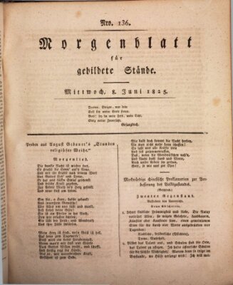 Morgenblatt für gebildete Stände Mittwoch 8. Juni 1825