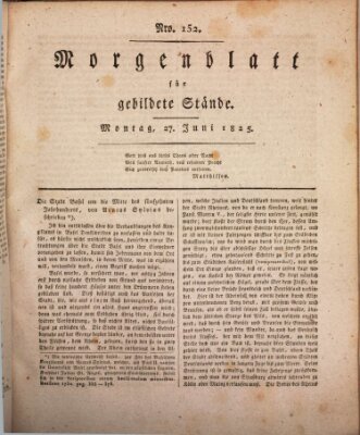 Morgenblatt für gebildete Stände Montag 27. Juni 1825