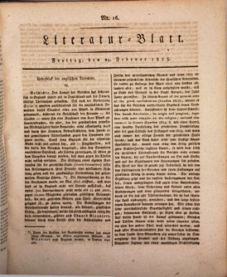 Morgenblatt für gebildete Stände Freitag 25. Februar 1825