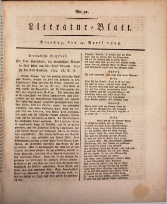 Morgenblatt für gebildete Stände Dienstag 19. April 1825