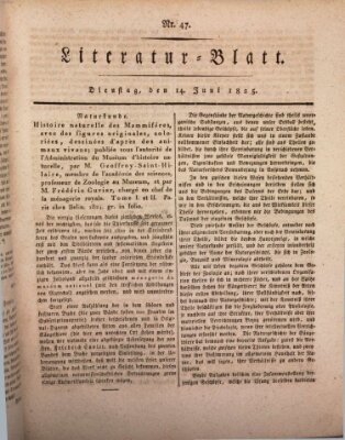 Morgenblatt für gebildete Stände Dienstag 14. Juni 1825