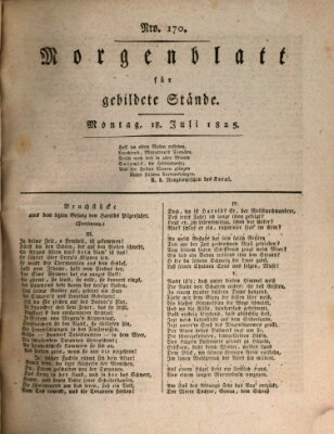 Morgenblatt für gebildete Stände Montag 18. Juli 1825