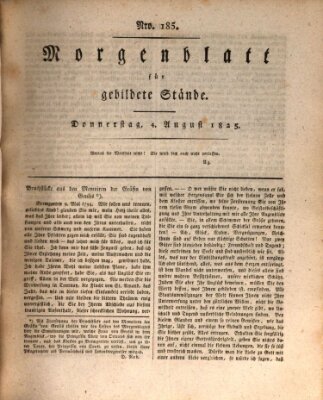 Morgenblatt für gebildete Stände Donnerstag 4. August 1825