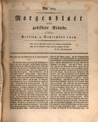 Morgenblatt für gebildete Stände Freitag 2. September 1825