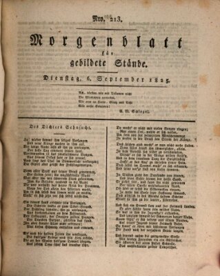 Morgenblatt für gebildete Stände Dienstag 6. September 1825