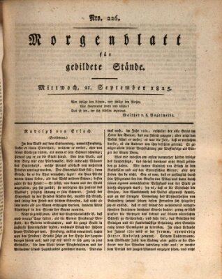 Morgenblatt für gebildete Stände Mittwoch 21. September 1825